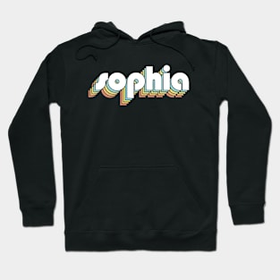 Sophia - Retro Rainbow Typography Faded Style Hoodie